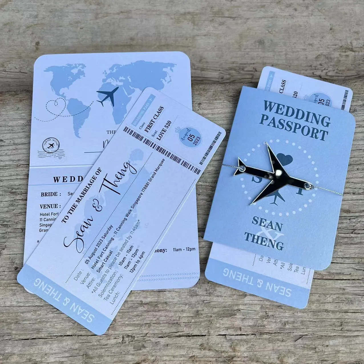 Customized Passport Boarding Pass Wedding invitation cards