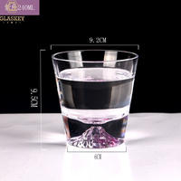 Snow Mountain Fuji Verres à whisky en forme de montagne Verre à bière Spray Couleur Verre à liqueur à whisky à fond lourd