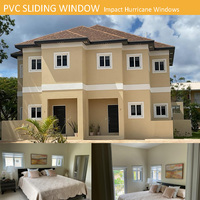 Ventana Corredera Moderna de PVC con Doble Acristalamiento, Horizontal, de Tamaño Pequeño, para Exteriores, Hoteles, Salas de Estar, Escaleras, Cocinas, Sótanos, con Certificación CE