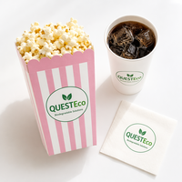 Boîte à popcorn miniature personnalisée en gros, emballage de popcorn en carton blanc de qualité alimentaire avec logo pour mariage et fête