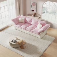 Canapé-lit convertible 3 en 1 personnalisable, canapé-lit moderne pliable, canapé-lit queen size, canapé-lit nuage doux, rose