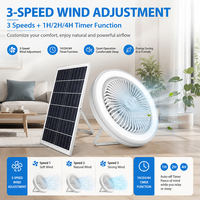 Produit phare OEM/ODM : Ventilateur de plafond solaire intelligent à LED basse tension de 10 pouces pour camping extérieur moderne avec télécommande