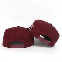 Casquettes Snapback Bordeaux Personnalisées avec Logo Brodé Floral, Vente Directe Usine, Chapeaux Pillbox Vintage Streetwear en Coton à Visière Plate