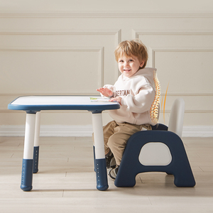 Ensemble table et chaise en plastique pour la <span class=keywords><strong>maternelle</strong></span> et les cours <span class=keywords><strong>de</strong></span> formation, idéal pour les cours d'art et d'éducation précoce, design moderne et simple - Product Image 1