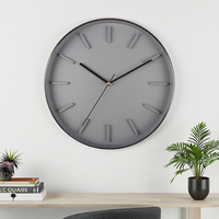 Jam Dinding Analog Quartz Modern 12-inci, Pelat Plastik Tebal 30mm, Satu Sisi, Dioperasikan dengan Baterai, Gaya Antik Still Life Living