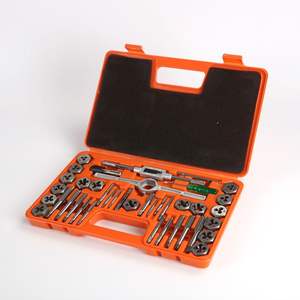 ชุดเครื่องมือต๊าปเกลียวเหล็กและเหล็กกล้าความเร็วสูง (HSS) พร้อมประแจ ต๊าปเกลียวแบบกลม ประแจ ต๊าปเกลียวแบบเมตริกและแบบอิมพีเรียล พร้อมเคลือบดีบุก และเครื่องมือฮาร์ดแวร์ - Product Image 4