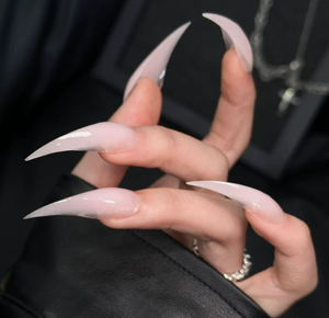 <span class=keywords><strong>Uñas</strong></span> Postizas Rosa Nude Brillante, Longitud Media, Estilo Stiletto, Hechas a Mano, Reutilizables, <span class=keywords><strong>Diseño</strong></span> <span class=keywords><strong>de</strong></span> Mariposa Acrílica para Dedos - Product Image 3
