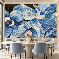 Mural Dinding Bunga Mosaik Kustom untuk Apartemen, Hotel, Lobi, Vila, Dekorasi Dinding Latar Belakang Resepsi, Proyek Pemasok Mosaik