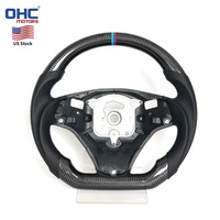 Volant en fibre de carbone véritable USA STOCK pour BMW E90 E92 E93 M3 328i 335i SSG 135i DCT avec trous pour palettes de changement de vitesse Ohc