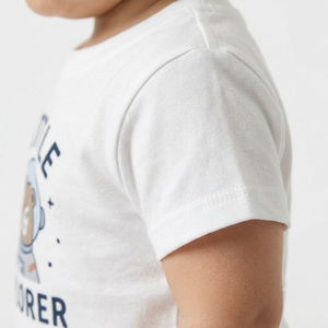 Conjunto de Ropa de Verano de Dos Piezas para Bebé Niño, Personalizado al por Mayor, Camiseta de Manga Corta con Estampado de Oso de Dibujos Animados, Algodón Suave - Product Image 2