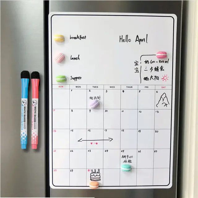 Magnetischer Aufkleber Kalender Planer Zeitplan A3 Soft Memo Message Board Schreiben Soft Whiteboard Kühlschrank Aufkleber