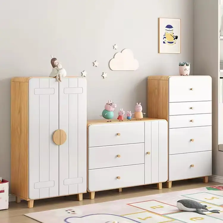 Best Seller Children Cloth Storage Cabinet Kindergarten Wooden Standing Wardrobes Baby Cupboard