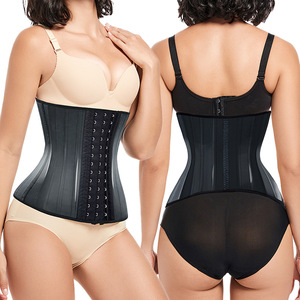 Corsetto Modellante in Lattice Nero da <span class=keywords><strong>Donna</strong></span> con Stecche in Acciaio e Cintura Stretta per Dimagrimento - Product Image 1