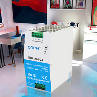 Alimentation à découpage industrielle personnalisable sur rail DIN série OMCH NDR-240, 24V 36V 48V 10A 6.7A 5A AC/DC, simple sortie 240W