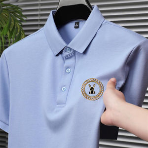 Camiseta de Manga Corta para Hombre, Nueva Colección de Verano, Estilo Polo, Cuello Solapa, Color Sólido, Talla Grande - Product Image 6