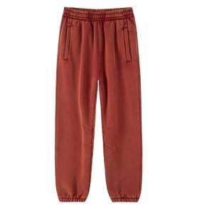 Pantalones de jogging de algodón 100% con diseño personalizado al por mayor, pantalones de chándal unisex lavados vintage, pantalones holgados lavados con ácido en blanco para hombre - Product Image 6