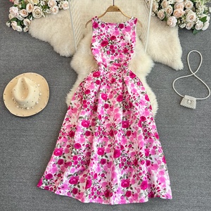 2024 Stock donna produttori di <span class=keywords><strong>vestiti</strong></span> all'ingrosso Vintage elegante signora floreale americana abiti Casual <span class=keywords><strong>lunghi</strong></span> <span class=keywords><strong>da</strong></span> <span class=keywords><strong>sera</strong></span> - Product Image 1
