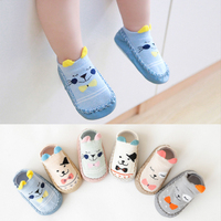 Chaussons antidérapants en coton pour bébé, vente en gros, dessin animé 3D, chaussettes de sol pour tout-petits, poignées antidérapantes, antibactériennes, respirantes, écologiques