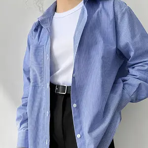 Blus atasan Satin sutra leher V rendah desainer merek Fashion Korea blus atasan wanita lengan panjang simpul elegan/
