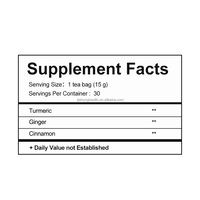 Thé aux herbes naturel au curcuma, gingembre et cannelle, marque privée OEM/ODM, boisson santé pour la digestion, l'énergie et la détox, qualité alimentaire pour adultes