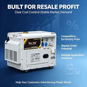 Generador Silencioso Trifásico Hiearns 5KW 6KVA HR186FA 68dB 220V 380V 400V para Uso Doméstico, con Certificación CE DG6500SE3, Precio del Generador de 5KVA - Product Image 2