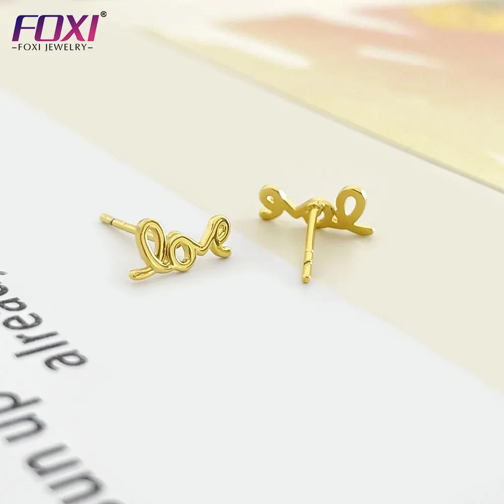 Hot Sale Women Girls Ear Stud Fashion 18K Gold Jewelry Love Earrings