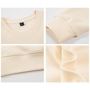 W50013 <span class=keywords><strong>Felpe</strong></span> da Uomo Premium Streetwear <span class=keywords><strong>Tinta</strong></span> <span class=keywords><strong>Unita</strong></span> con Logo Personalizzato in Cotone Girocollo Manica Lunga Pullover Lavorato a Maglia - Product Image 3
