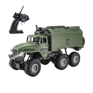 Camion de transport télécommandé à six roues à l'échelle 1:16 avec lumières, batterie rechargeable, jouet pour enfants, vert - Product Image 6