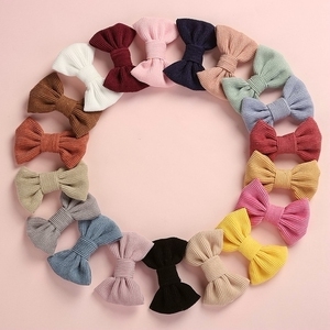 Cute Corduroy <strong>Baby</strong> Bows With Nylon <strong>Headband</strong> or Clips - Product Image 1