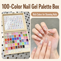 Palette de 100 Couleurs de Gel Solide à Appliquer au Doigt, Haute Saturation, Sans Résidu, Gel UV/LED pour Nail Art, Effet Dégradé, Lampe à Ongles