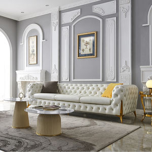 Juego de sofá nórdico suave grande de lujo, muebles de sala de estar, sofá blanco en forma de I, sofá de tela de microfibra seccional Modular - Product Image 1