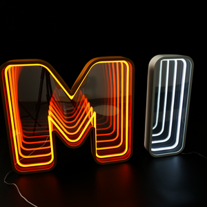 Personalizzabile profondo abisso LED segno 3D illusione ottica specchio infinito accattivante <span class=keywords><strong>negozio</strong></span>/decorazione per la casa auto pubblicità muro aziende - Product Image 4