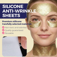 Emballage personnalisé, patchs réutilisables pour raffermir le cou et les yeux, patchs anti-rides en feuille d'or, masque en silicone pour le visage et le cou