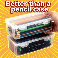 Trousse à crayons transparente grande capacité de la marque ML pour crayons de couleur/crayons gras/feutres de dessin, idéale pour l'école/le bureau