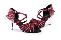 CM04 violet Satin Latin Salsa chaussures de danse pour femmes filles classique salle de bal Tango sandales largeur moyenne semelle intérieure en daim Style Jazz