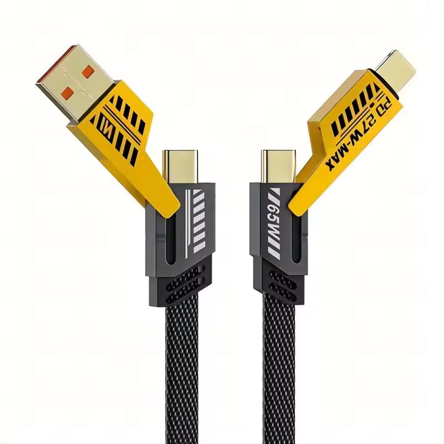 Hot Sale High Quality PD 27W 65W 4 1 USB Type-C Fast Charging Data Cable for Iphone Nylon Braided Zinc Alloy Pure Copper