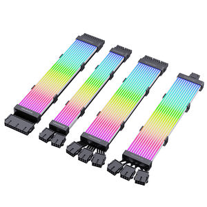 Pupazzo di neve 3*8pin a 12 + 4pin nero indirizzabile illuminazione cavi ARGB PC GPU giochi Computer case 5V 3pin RGB Sync - Product Image 2