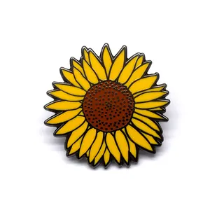 Custom Enamel Pins In Pin Metal Lapel Pin For Sunflower And Flower
