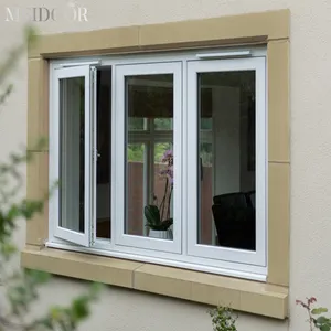 Outward Aluminum Alloy Simple Design Modern Style Security Tempered Glazed Casement Window