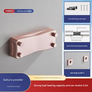 <span class=keywords><strong>Corde</strong></span> à <span class=keywords><strong>linge</strong></span> murale rétractable multifonctionnelle pratique en aluminium inoxydable pliable pour l'extérieur de la <span class=keywords><strong>maison</strong></span> rebond lent - Product Image 4