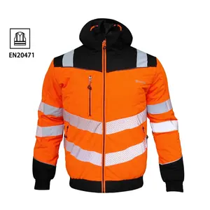 Roadway clothing edredón acolchado abrigo de invierno chaquetas reflectantes de seguridad