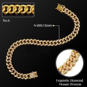 Luxury Bling Artificial Diamond Metal Chain Heavy Cuban Link Dog <b>Collar</b> for Pitbull Bulldog Personalized Dog <b>Collars</b> - Product Image 2