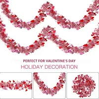 Guirlande de fleurs rouges en plastique pour la Saint-Valentin, décoration de chambre de mariage, fête, écologique, légère, durable, pour intérieur