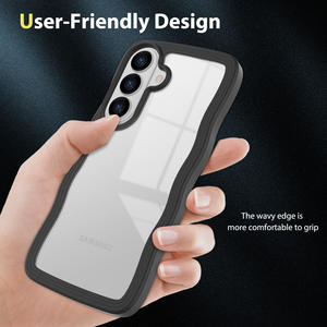 Pour <span class=keywords><strong>Samsung</strong></span> S26 Series <span class=keywords><strong>Coque</strong></span> transparente ondulée tendance en TPU et PC pour S25 Ultra S24 S23 Series - Product Image 5