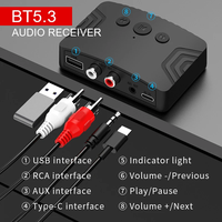 Récepteur audio BT 5.3, adaptateur audio sans fil stéréo 3,5 mm AUX RCA USB U-Disk pour PC, TV, kit voiture, amplificateur de haut-parleurs