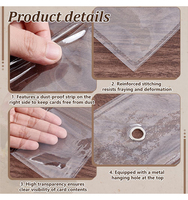 HaoRan Porte-cartes mural suspendu en PVC personnalisé, 3,54 x 3,54 pouces, avec 48 emplacements pour cartes d'indexation