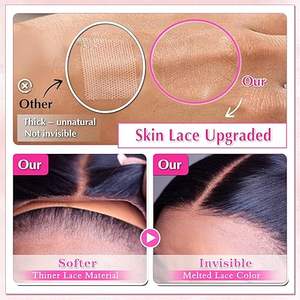 黑色女性长<span class=keywords><strong>36</strong></span>英寸假发13x4高清透明人发蕾丝前蕾丝假发 - Product Image 5