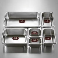 Rechteckiger Amerikanischer Buffet-Servierbehälter 1/9 GN-Behälter 201 Edelstahl Umweltfreundliche Moderne Gastronorm-Behälter