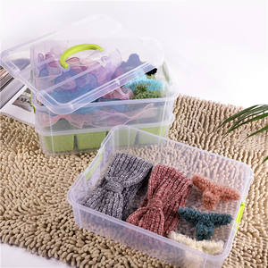 Caja de almacenamiento de plástico transparente de 3 capas, caja de juguetes con 9 compartimentos para supermercado, caja de almacenamiento para niños - Product Image 4