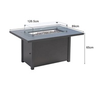 CT055 foyer rectangulaire d'extérieur en aluminium, table de foyer au gaz propane, table de foyer carré moderne